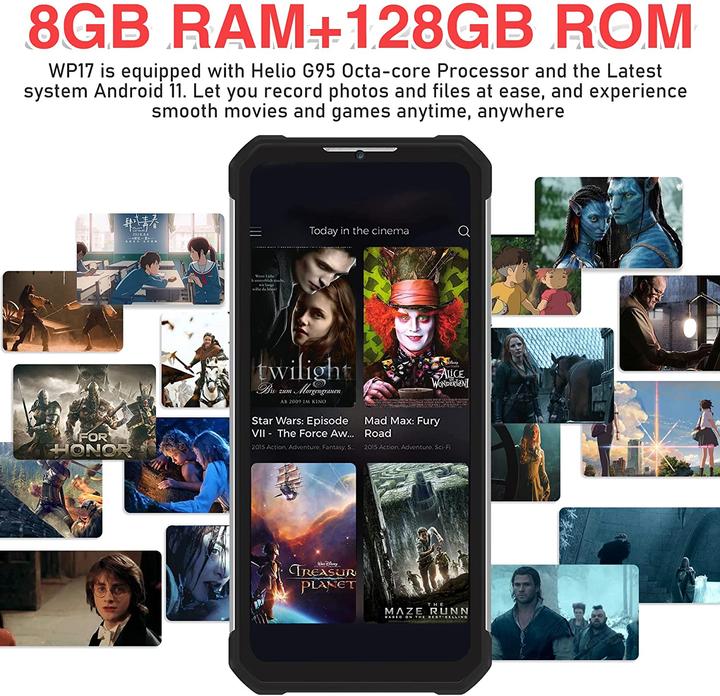 Actual product image Oukitel Smartphone (128 GB, Noir, 6.78", Dual SIM)