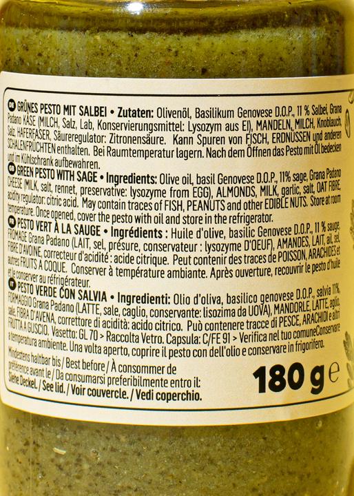 Valori nutrizionali e ingredienti KoRo Pesto verde con salvia (180 g)
