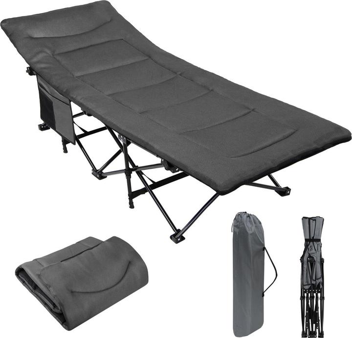 Produktbild Avetoe Feldbett Campingbett mit Matraze - klappbar - Grau