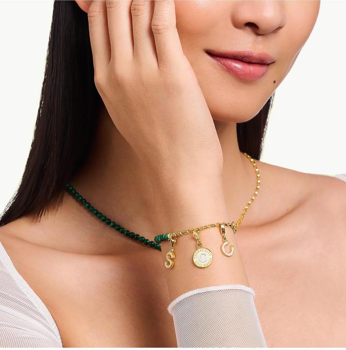 Actual product image Thomas Sabo Member Charm white Charmista Coin gold plated (Enamel, 925 silver)