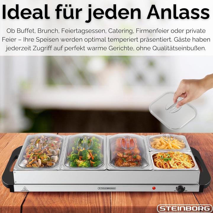 Immagine prodotto Steinborg Buffetwärmer mit 5 Speisebehältern