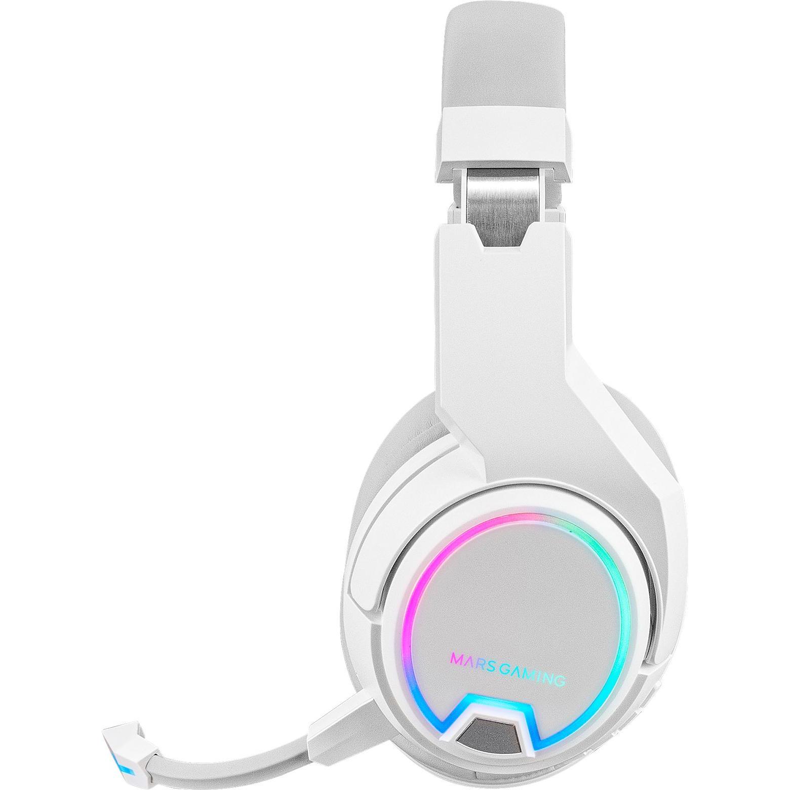 Thumbnail - Mars Gaming Casque Gamer Sans Fil Mhw-100 RGB (Blanc) (Kabelgebunden, Kabellos), Gaming Headset, Weiss