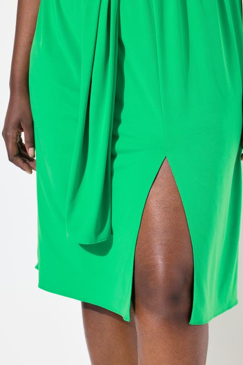 Produktbild Ulla Popken Midikleid, drapiert, Oversized, V-Ausschnitt, Halbarm (56)