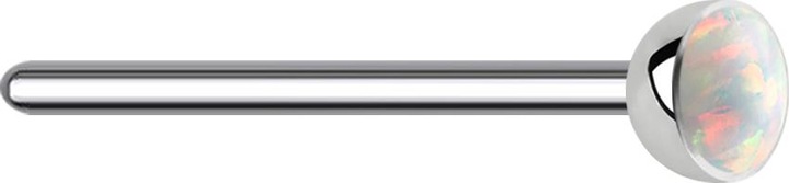 Produktbild Star Piercing Nasenstecker biegen silber Opal weiss (Titan G23, ohne Messing)
