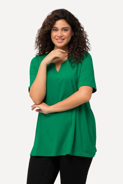 Actual product image Ulla Popken Essential Notch Neck Stretch Tee (60)