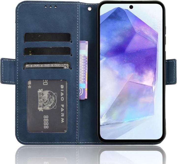 Actual product image Cover-Discount Galaxy A55 - Case with many card slots blue (Samsung Galaxy A55)