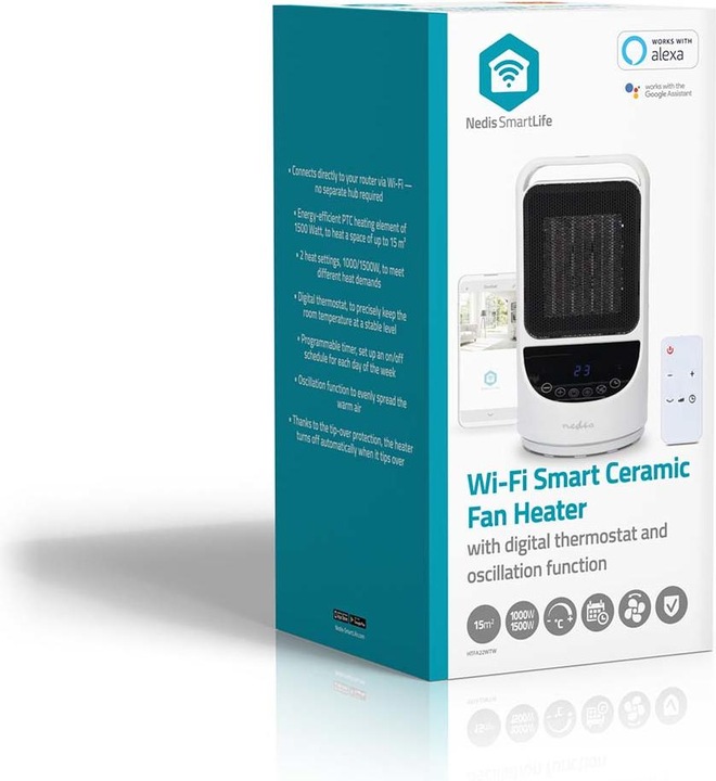 Immagine prodotto Nedis Termoventilatore PTC in ceramica SmartLife | Wi-Fi | 1500 W | 2 impostazioni di calore | (1500 W)