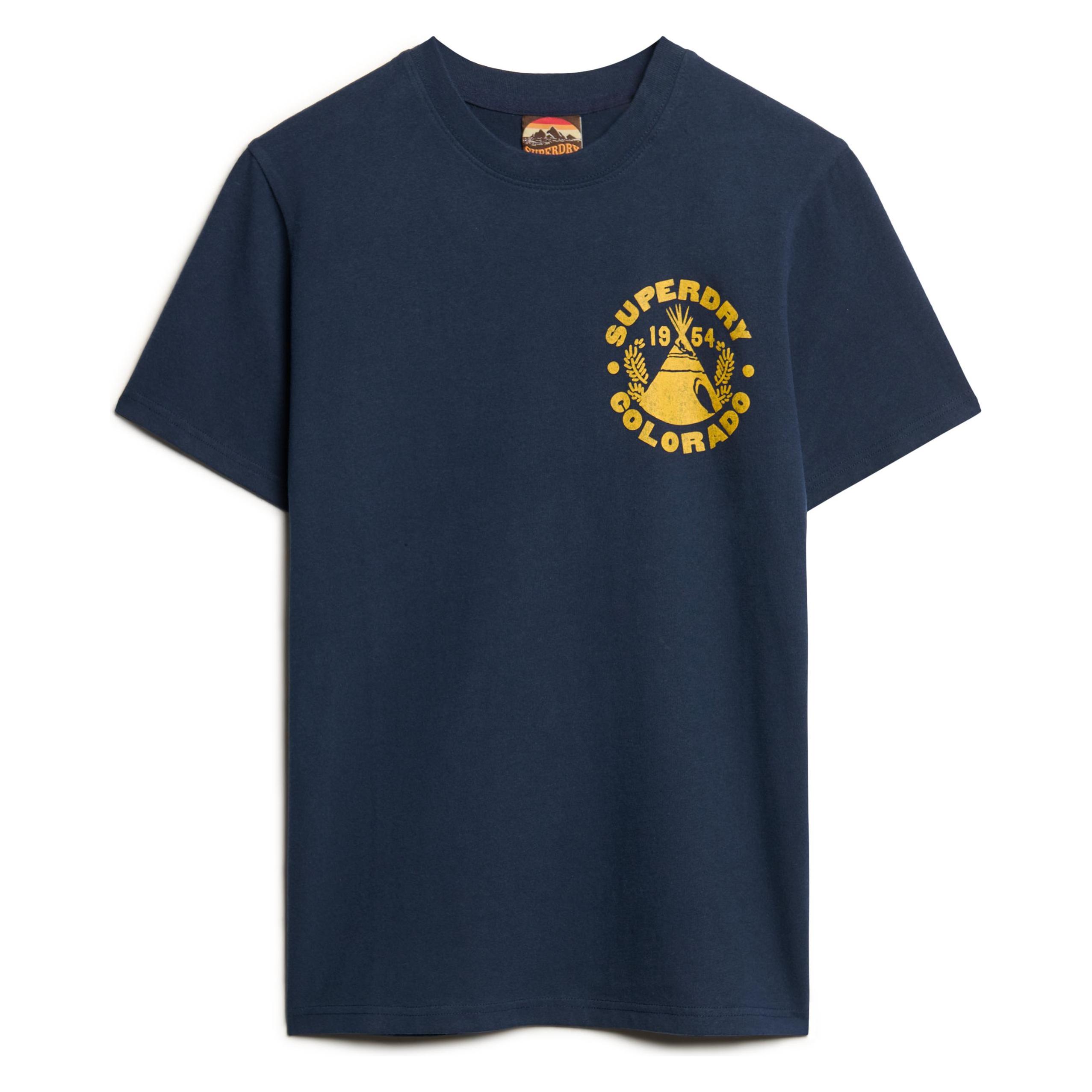 Superdry, Herren, Shirts, Outdoor T-Shirt Mit Grafik, Blau, (M)