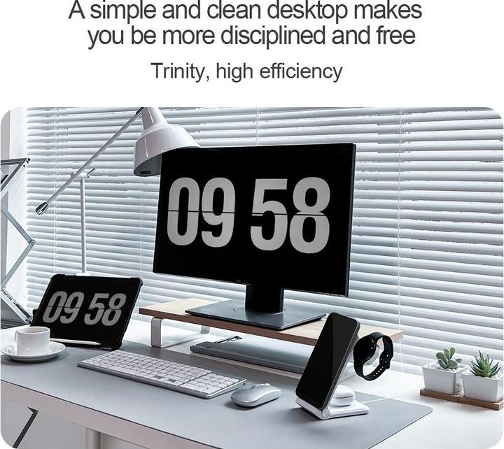 Actual product image Nillkin PowerTrio 3in1 Wireless Charger MagSafe for Samsung Watch White (15 W)