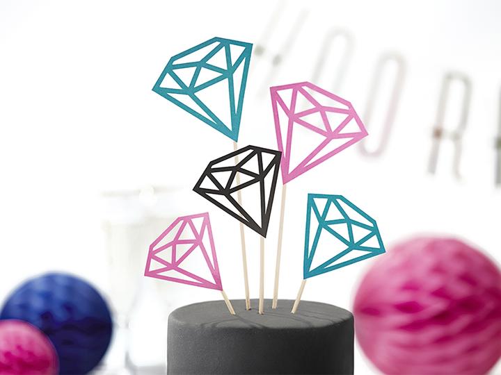 Produktbild Partydeco Toppers Diamonds, 12.5-25.5cm (1 pkt / 5 pc.) (5 Stück)