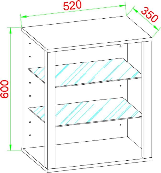 Produktbild VCM Holz Glas Vitrine Sammelvitrine Glasvitrine Schaukasten Standvitrine Glasol S (52 x 35 x 60 cm)