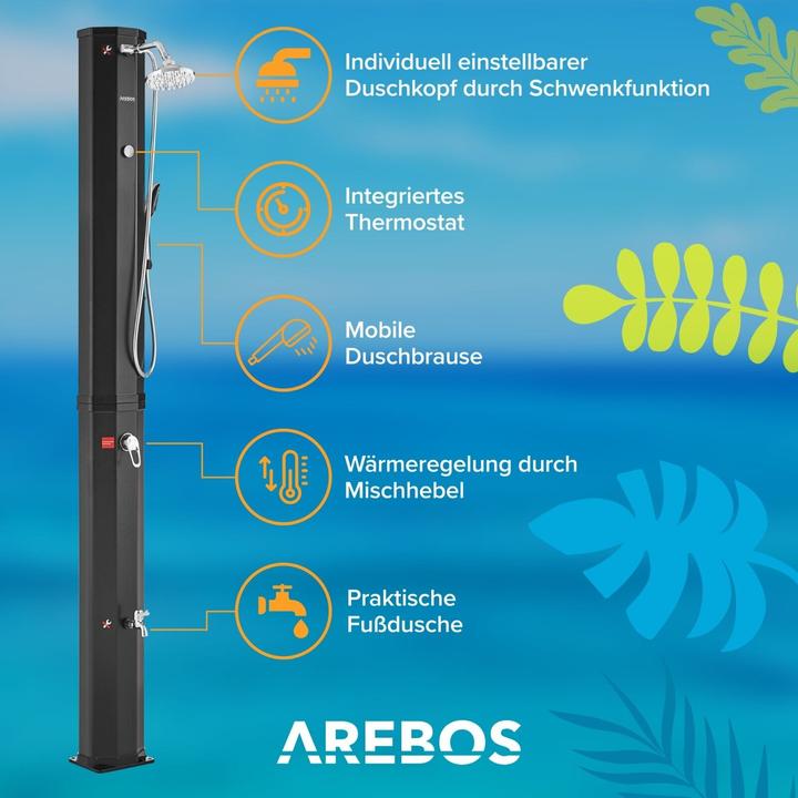 Actual product image Arebos Solar shower