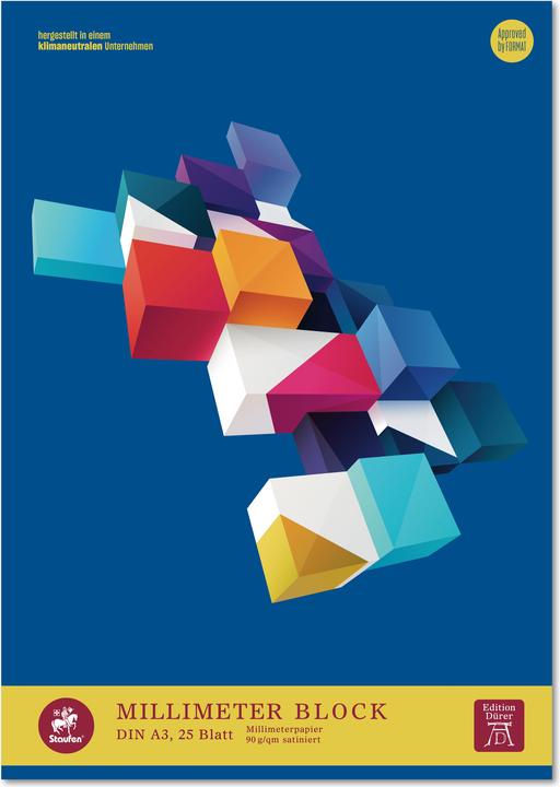 Image du produit Edition Dürer Staufen bloc-notes millimétré - DIN A3, 25 flles, papier blanc de qualité supérieure (90 g/m², A3)