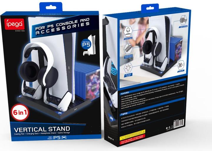 Produktbild iLike iPega P5013 Charger and Cooling Station for PS5 and PS5 Controller Black (Damaged Package) (PS5)