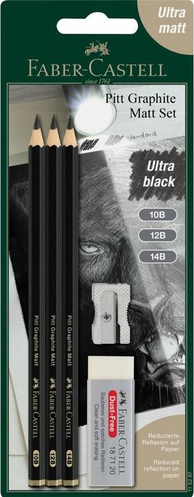 Produktbild Faber-Castell Pitt Graphite Matt Bleistift (10B, 12B, 14B, 3 x)