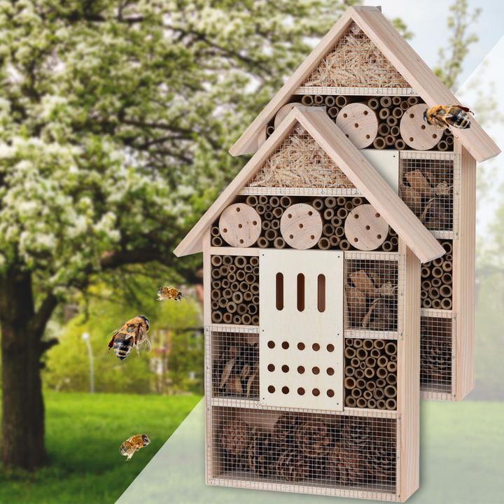Image du produit ProGarden Lot de 2 hôtels à insectes, 51 x 35 x 10 cm (Abeilles sauvages, Coccinelles)
