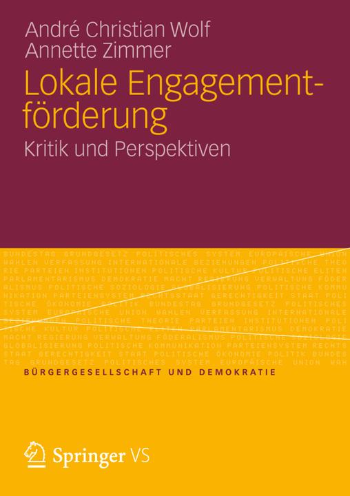 Produktbild Lokale Engagementförderung (Deutsch, André Christian Wolf, Annette Zimmer, 2012)