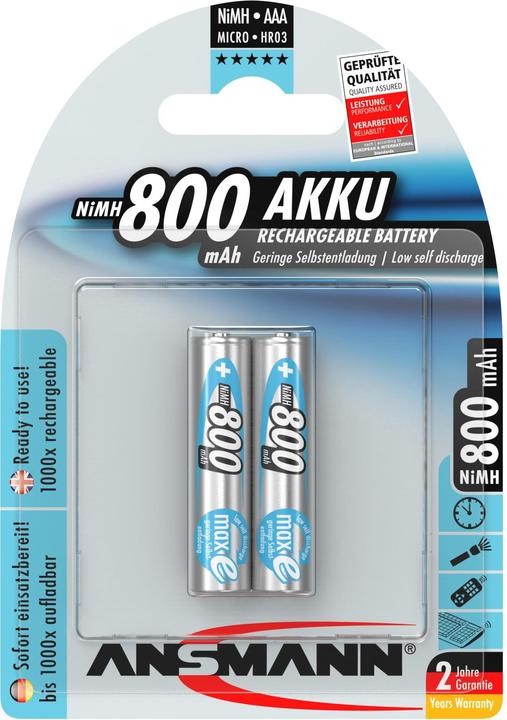 Produktbild Ansmann maxE (2 Stk., AAA, 800 mAh)