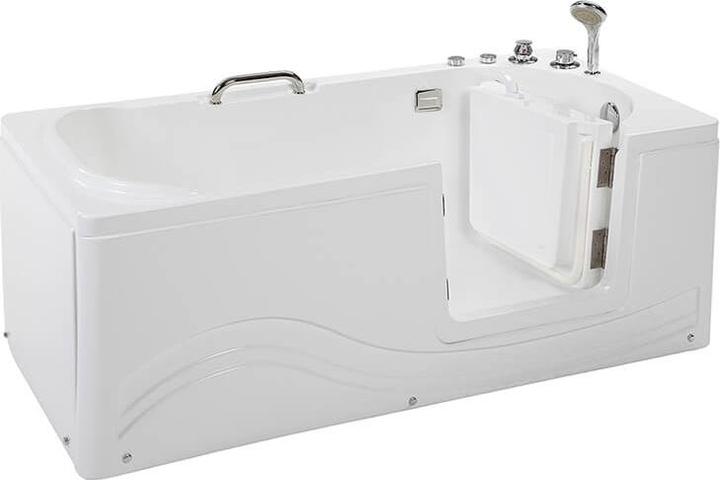 Home Deluxe Senior bathtub with massage jets door and handle AUTARK M (right) - 153x76x64cm (76 cm, 153 cm)