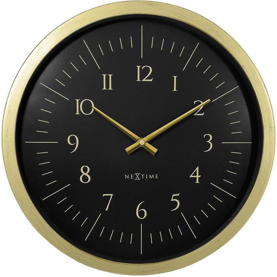 Nextime, Orologio da parete, Wanduhr Galaxy Gold Weiss Schwarz 40 cm, moderne Designuhr