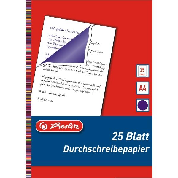 Actual product image Herlitz Carbonless copy paper, DIN A4, content: 25 sheets blue writing (25 x, A4)