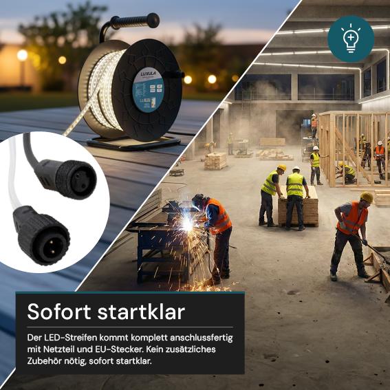 Produktbild Luxula LED Lichtschlauch, Neutralweiss, 15 m (Neutralweiss, 1500 cm, Indoor)