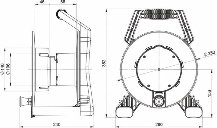 Image du produit PCE Enrouleur de câble, XREEL 250, 25m (25 m, 1.50 mm²² mm)