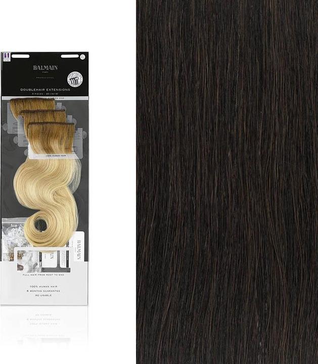 Productafbeelding Balmain Hair Professional - Doppelhaarverlängerungen menschliches Haar - 3 - Bruin (3 Donkerbruin, 40 cm)