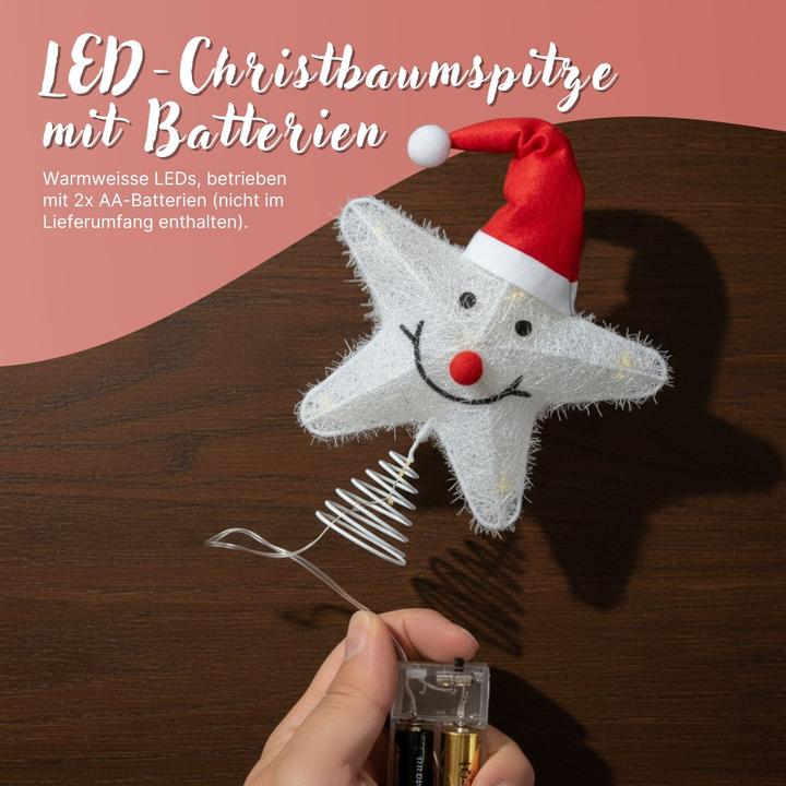 Image du produit Hermex Christbaumspitze LED-Stern Weihnachtsbaumschmuck Weihnachtsdeko (1-pièce)