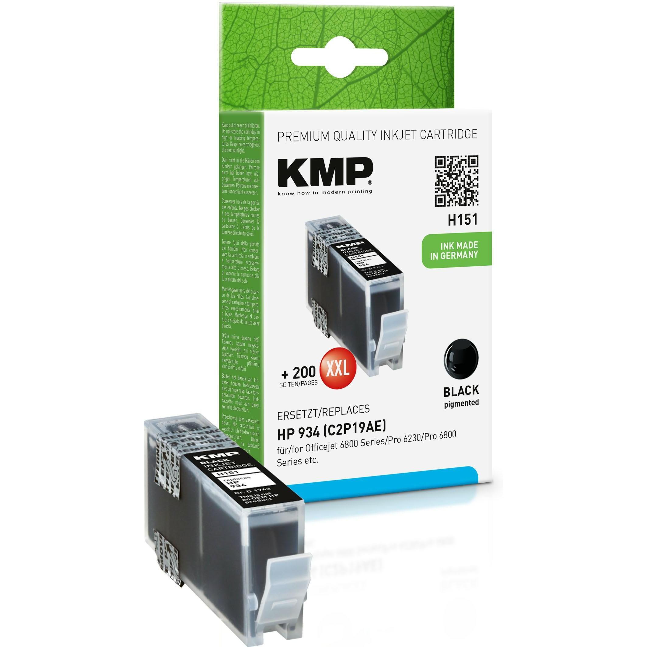 KMP, Druckerpatrone, Tinte ersetzt HP934 (C2P19AE) (BK)
