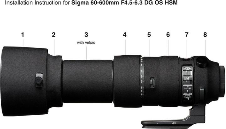 Actual product image easyCover Lens Oak Cover black for Sigma 60-600mm DG OS HSM S (Cover)