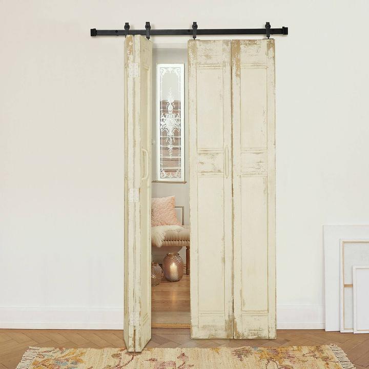 Produktbild Loberon Faltschiebetür Auberisse antikweiss/schwarz