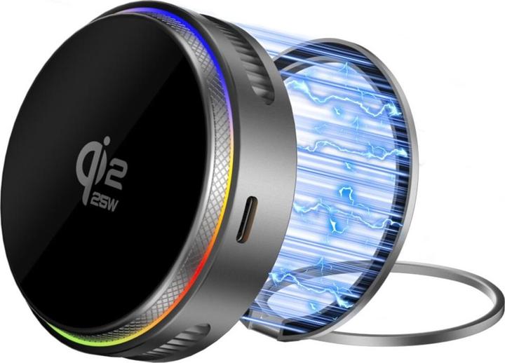 Produktbild 4smarts Qi2 25W/MagSafe Charger/Cooling RGB,360°-Mount.,spacegrey (25 W)