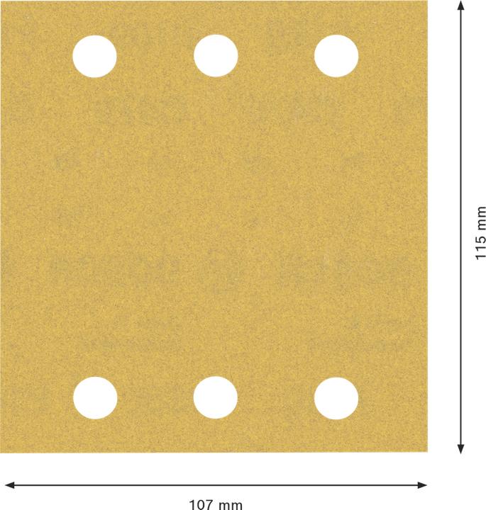 Produktbild Bosch Professional Zubehör EXPERT C470 Schleifpapier mit 6 Löchern für Schwingschleifer, 115 x 107 mm, G 180, 10-tlg. (180)