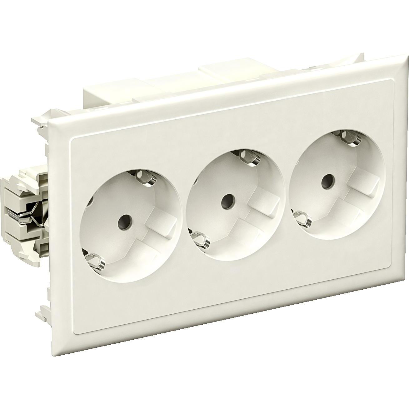 Schneider Electric, Steckdose, SE 5940311 3-fach Steckdose ohne Schriftfeld WCD 3-v Typ: CYP-PS RAL1013