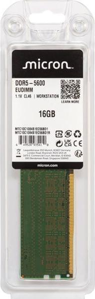Image du produit Crucial MTC10C1084S1EC56BD1R (1 x 16GB, 5600 MHz, RAM DDR5, U-DIMM)