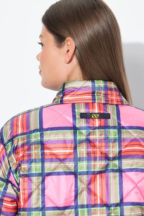 Immagine prodotto Laurasøn Giacca a quadri con trapuntatura doppia, collo alto e zip a cursore doppio (48)