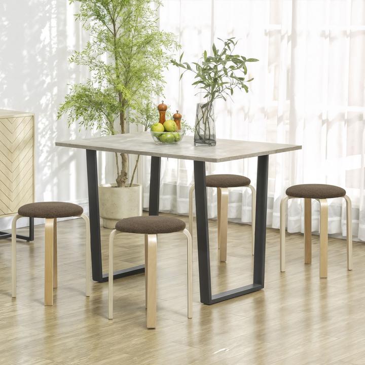 Actual product image Homcom Hocker Holzwerkstoff, Polyester Braun
