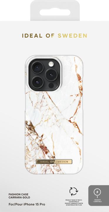 Produktbild iDeal Of Sweden iPhone 15 Pro Magsafe Case, Carrara Gold (Apple iPhone 15 Pro)