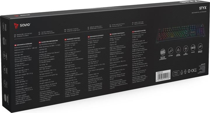 Actual product image Savio STYX Outemu Blue Hot Swap RGB Tastatur Gaming (Eng. Int., Cable)