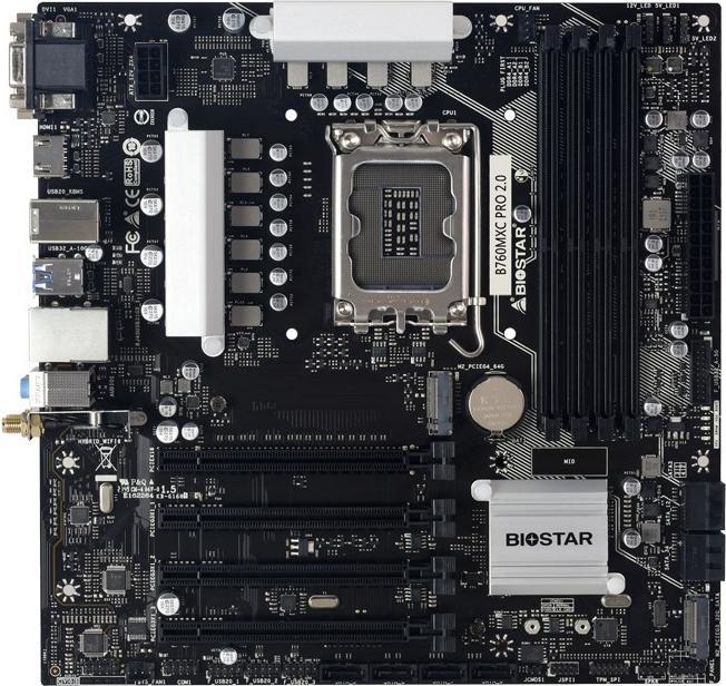 Produktbild Biostar B760MXC PRO (B760,S1700,mATX,DDR5) (LGA 1700, Intel B760, mATX)