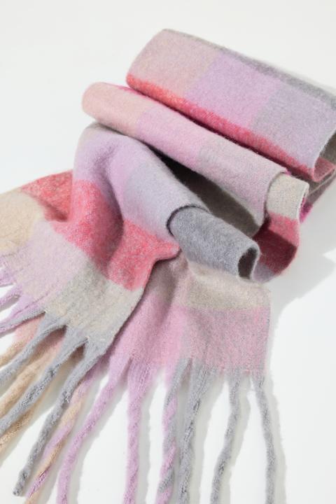 Image du produit Ulla Popken Écharpe à carreaux, dégradé de couleur, douce et moelleuse