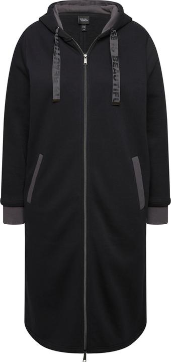Actual product image Ulla Popken Zip Front Hooded Long Tunic Sweatshirt (46, 48)