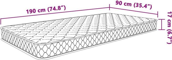 Produktbild vidaXL Schaumstoffmatratze (Schaumstoffkern, 90 x 190 cm)
