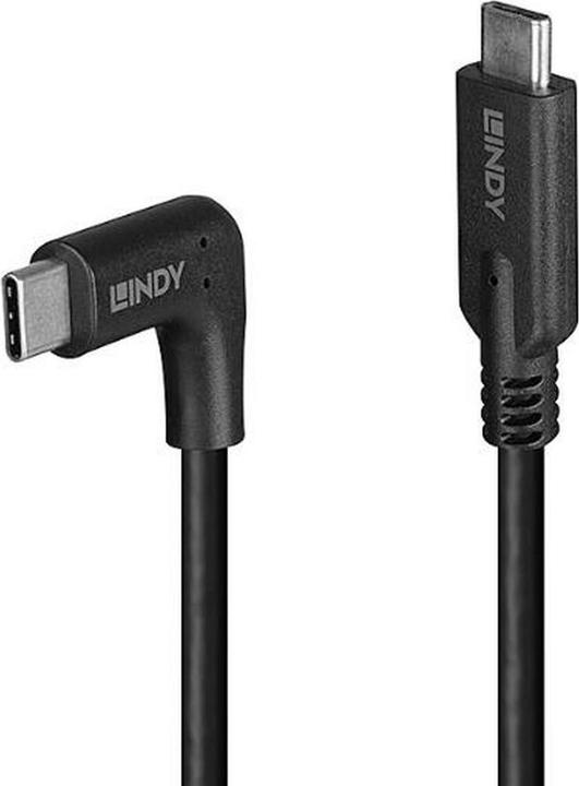 Produktbild Lindy 1.5m USB 3.2 Typ C Kabel 90° gewinkelt (32019) (1.50 m, 60 W)