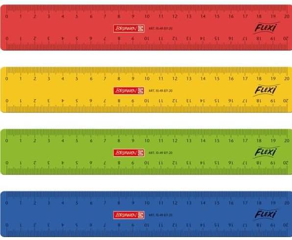 Produktbild Lineal 20,0 cm, rot, gelb, grün oder blau (20 cm)