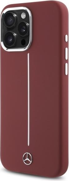 Image du produit Mercedes MEHMP16X23SUMSR iPhone 16 Pro Max 6.9" czerwony/red hardcase Silicone White Stripe MagSa (Apple iPhone 16 Pro Max)
