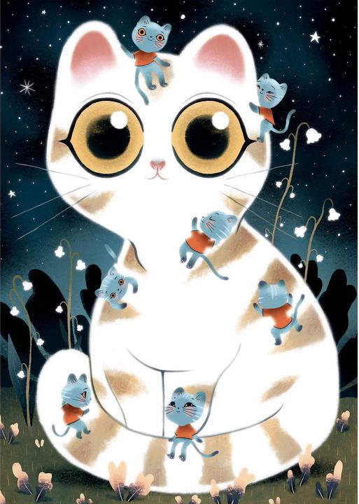 Immagine prodotto Djeco Puzzle Wizzy Cat 50 pezzi (50 pezzi)