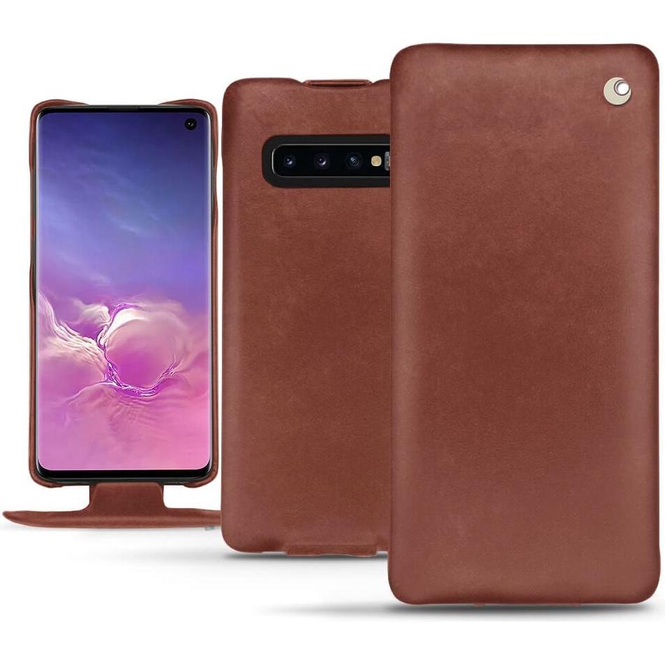 Noreve Lederschutzhülle vertikal (Samsung Galaxy S10), Smartphone Hülle, Rot
