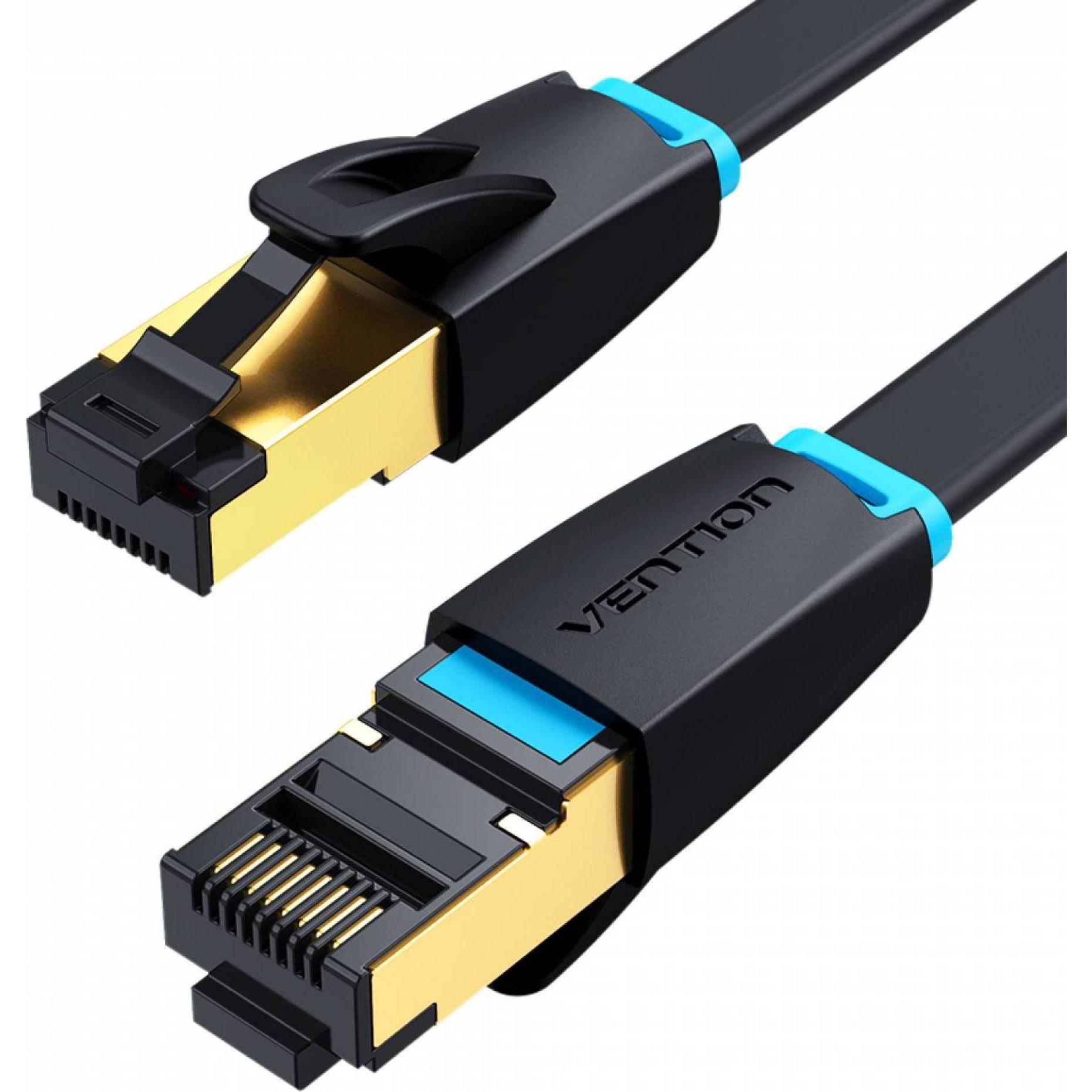 Vention Cavo patch flat Cat8 nero IKCBH (2 m), Cavo di rete